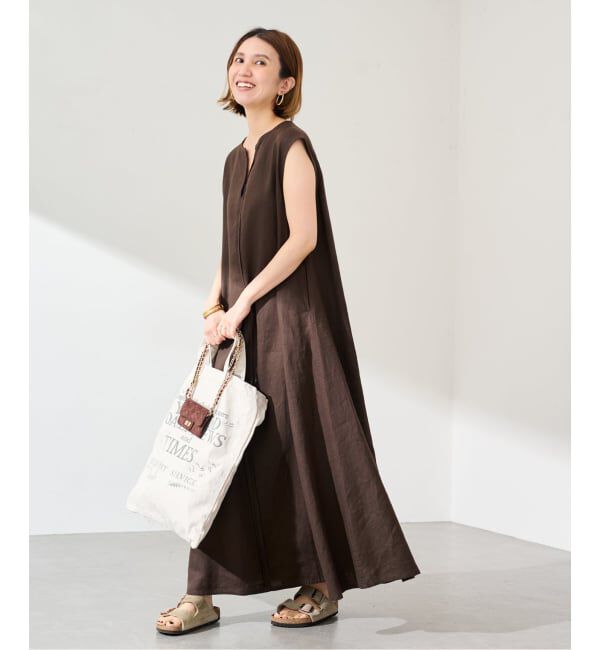 FRAMeWORK「≪予約≫LINEN フレアワンピース」|ワンピース|