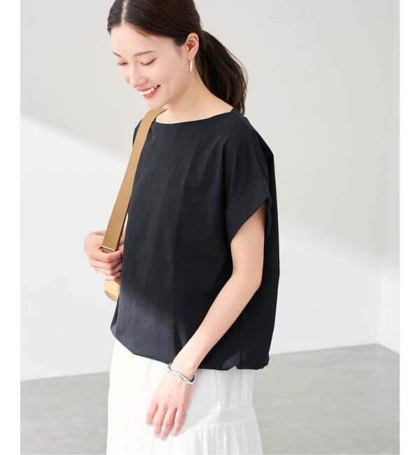 FRAMeWORK「≪予約≫ボートネック裾ドロストプルオーバー」|Tシャツ・カットソー|ブラック