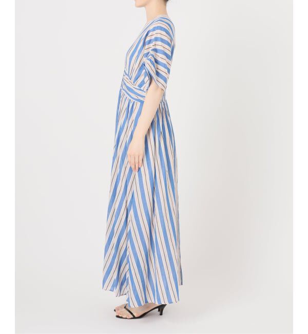 Spick and Span「《WEB限定 / 追加予約》ne Quittez pas Cotton Voile Stripe Waist Gather Dress」|ワンピース|
