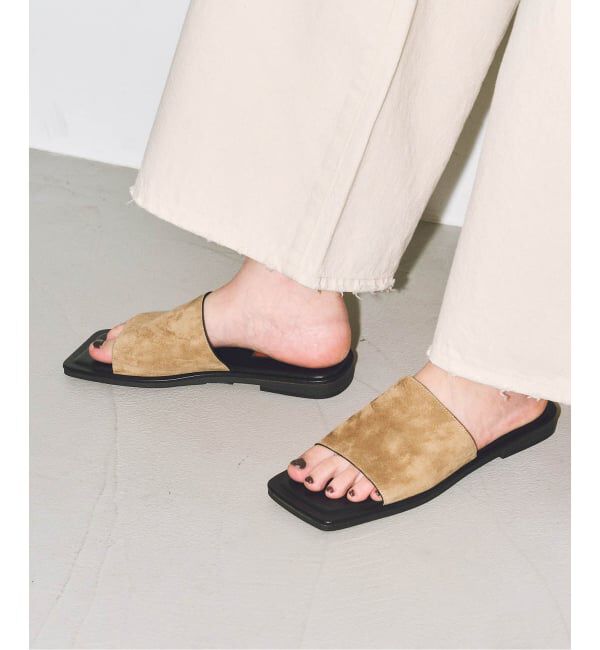 GRISE「GRISE LEATHER SLIDE サンダル」|サンダル|キャメル