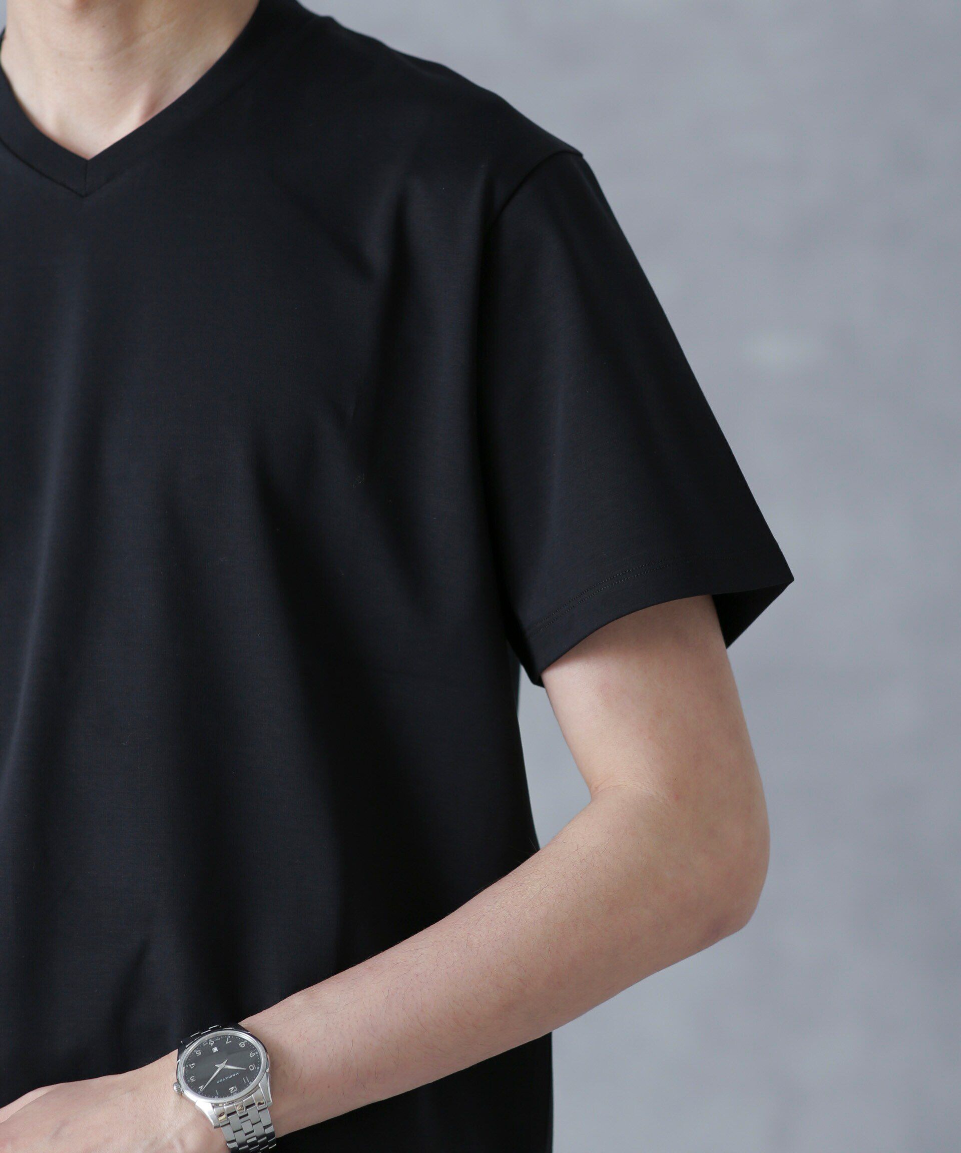 nano･universe「ジャケT(R) プレミアム Vネック 半袖」|Tシャツ・カットソー|