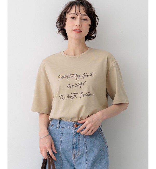 23区「【SLOW/一部店舗限定】ヴィンテージライク ロゴ Tシャツ」|Tシャツ・カットソー|ベージュ系