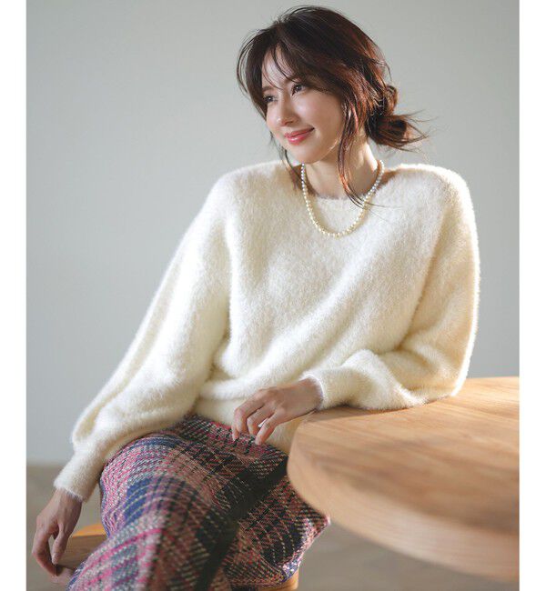ANY SIS「【洗える】シャギー ニット」|ニット・セーター|アイボリー