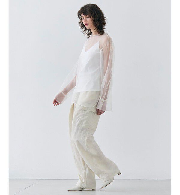 BEIGE,「ERICA / シルクシースルークルーネックブラウス」|シャツ・ブラウス|