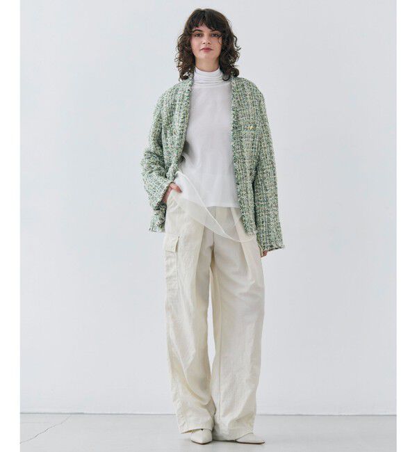 BEIGE,「ERICA / シルクシースルークルーネックブラウス」|シャツ・ブラウス|
