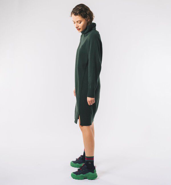 LACOSTE「ミドルゲージタートルネックニットドレス」|ワンピース|