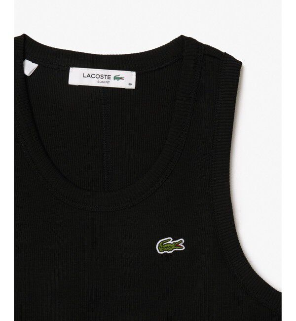 LACOSTE「ワンポイントロゴ エッセンシャルリブニットタンクトップ」|タンクトップ|