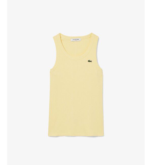 LACOSTE「ワンポイントロゴ エッセンシャルリブニットタンクトップ」|タンクトップ|