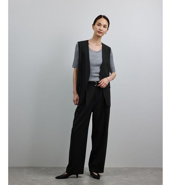 ROPE「【洗える】ウール混ツイル ジレベスト/セットアップ対応【WEB・一部店舗限定】」|ベスト・ジレ|