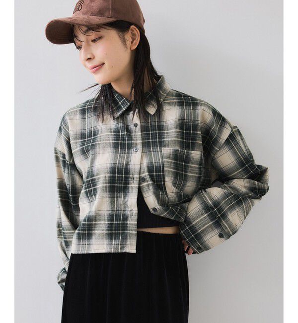 VIS「【WEB/一部店舗限定】オンブレチェックショートシャツ」|シャツ・ブラウス|