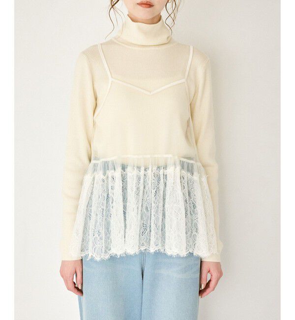 Rope&rsquo;Picnic「レースドッキングチュールビスチェ」|キャミソール|