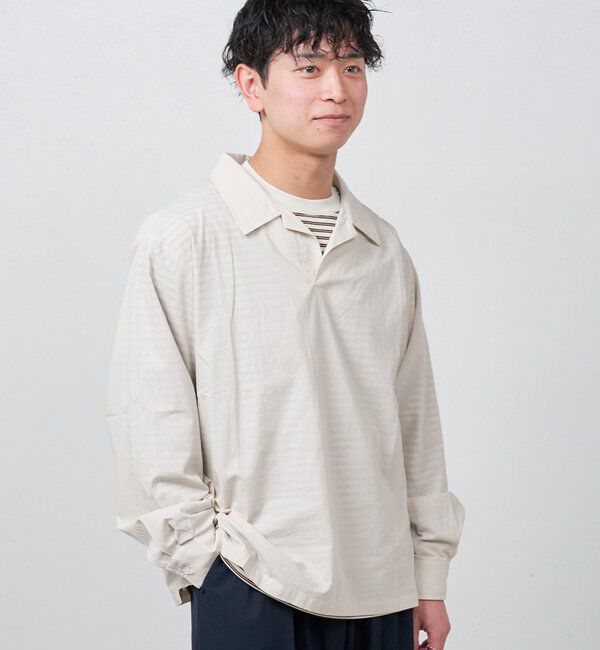  「【ユニセックス】BM スキッパーシャツ2」|その他|ベージュ