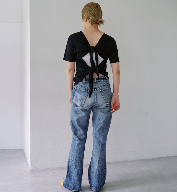  「【LUALY】BACKリボンフライスTee」|Tシャツ・カットソー|