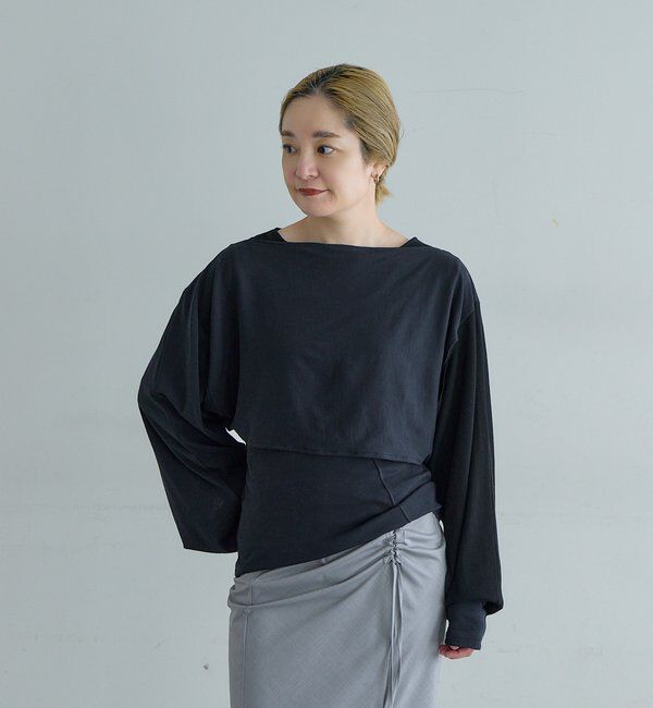  「【LUALY】パッチワークレイヤードSET」|Tシャツ・カットソー|ブラック