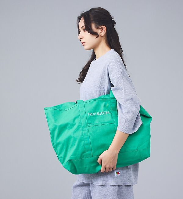 ABAHOUSE「【FRUIT OF THE LOOM / フルーツオブザルーム】 キャンバス ビ」|トートバッグ|グリーン