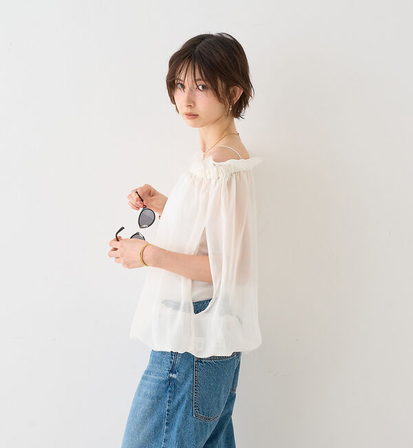 Rouge vif「【一部店舗限定】3WAYクールメッシュブラウス」|シャツ・ブラウス|