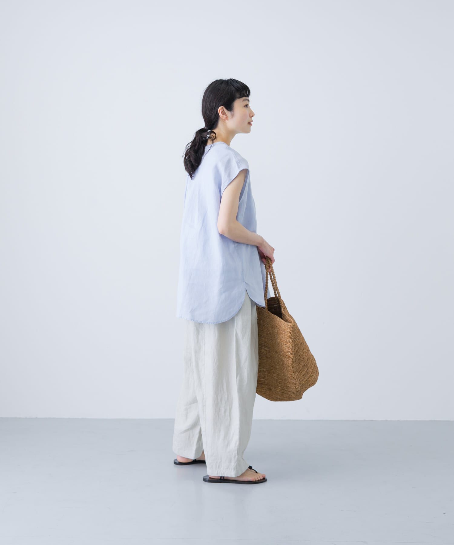 かぐれ「リネンフレンチクルーネック」|シャツ・ブラウス|