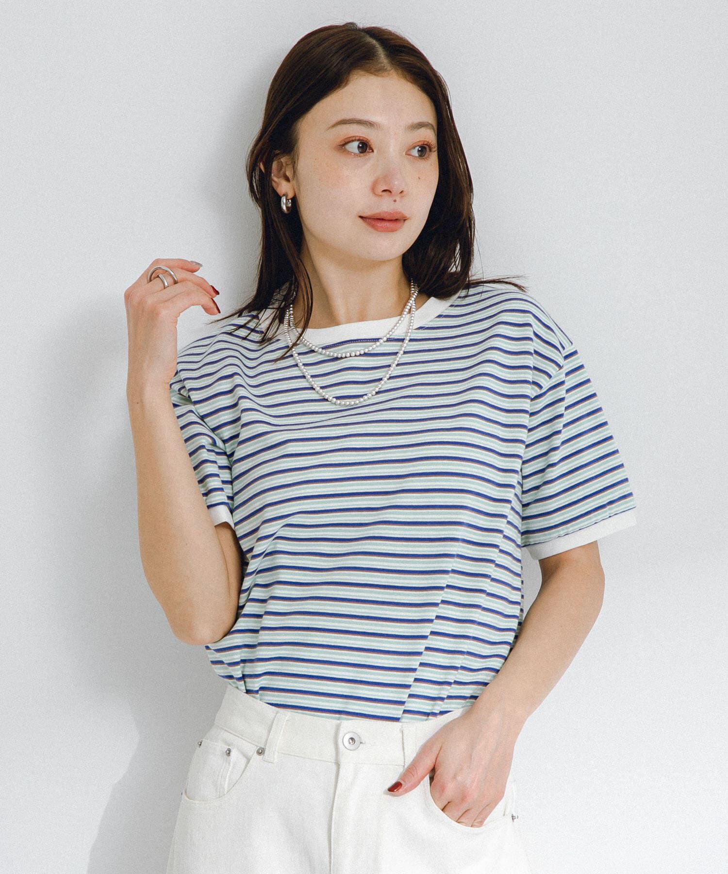 Sonny Label 「『別注』STAR&STRIPE&times;Sonny Label　マルチボーダーTシャツ」|Tシャツ・カットソー|