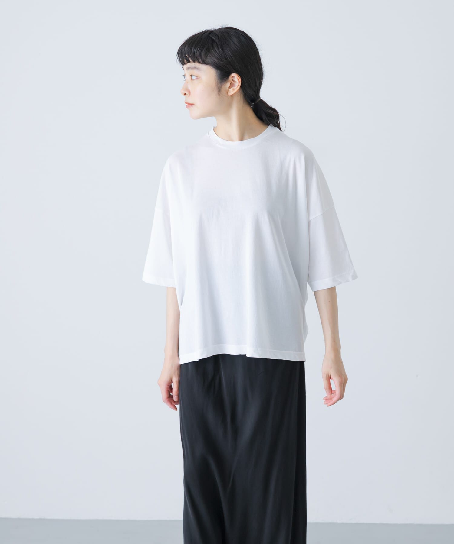 かぐれ「ハイツイストコットン半袖Tシャツ」|Tシャツ・カットソー|