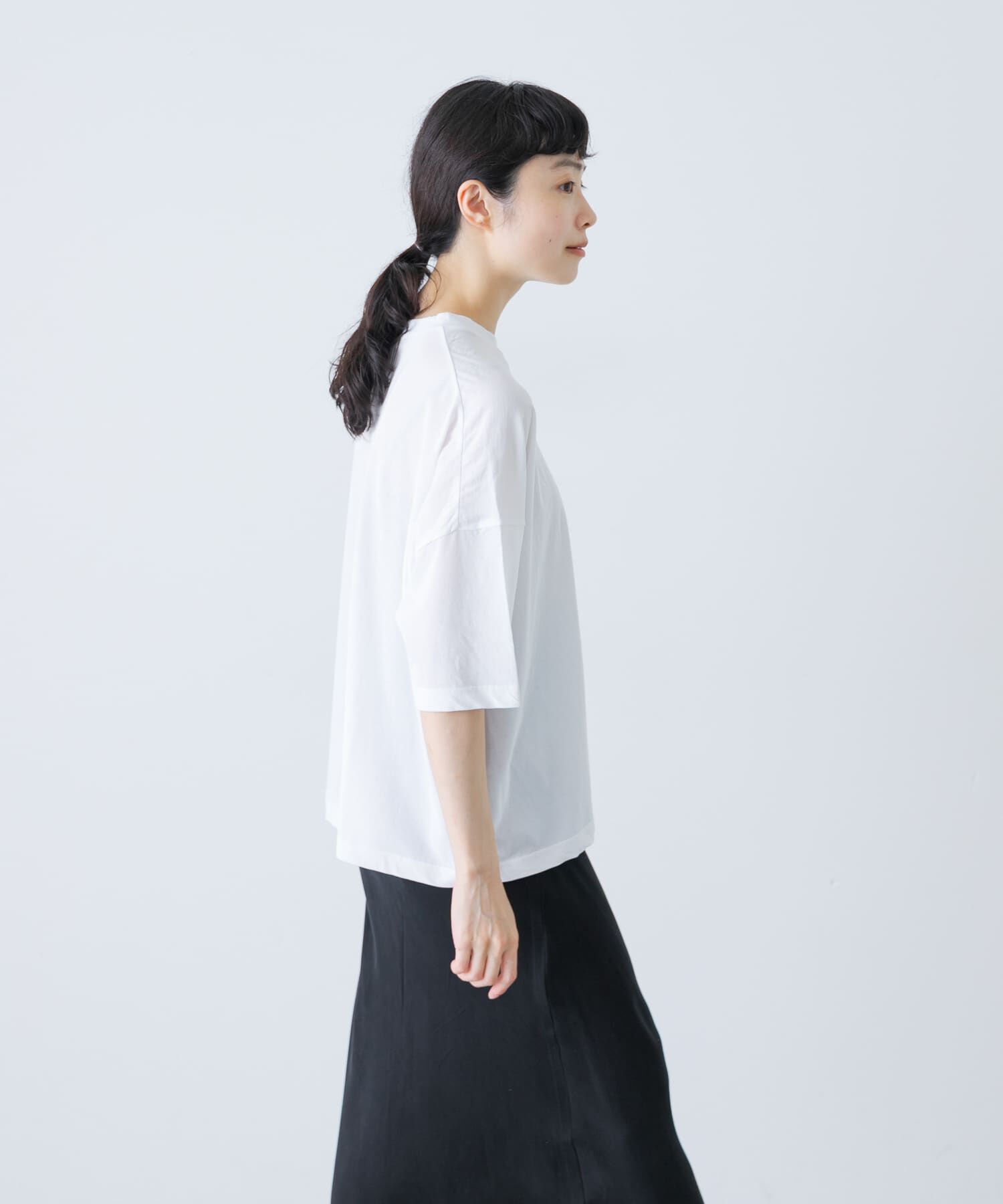 かぐれ「ハイツイストコットン半袖Tシャツ」|Tシャツ・カットソー|