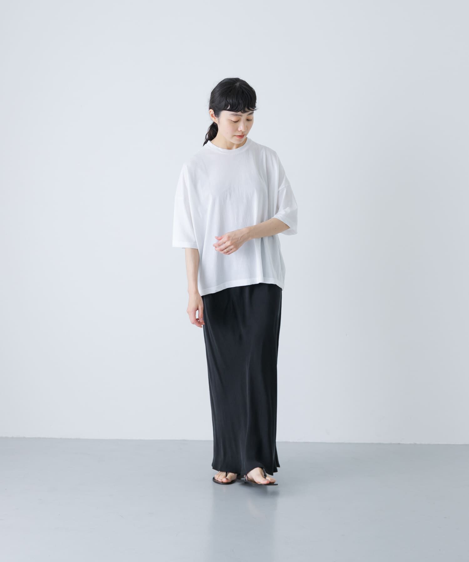 かぐれ「ハイツイストコットン半袖Tシャツ」|Tシャツ・カットソー|