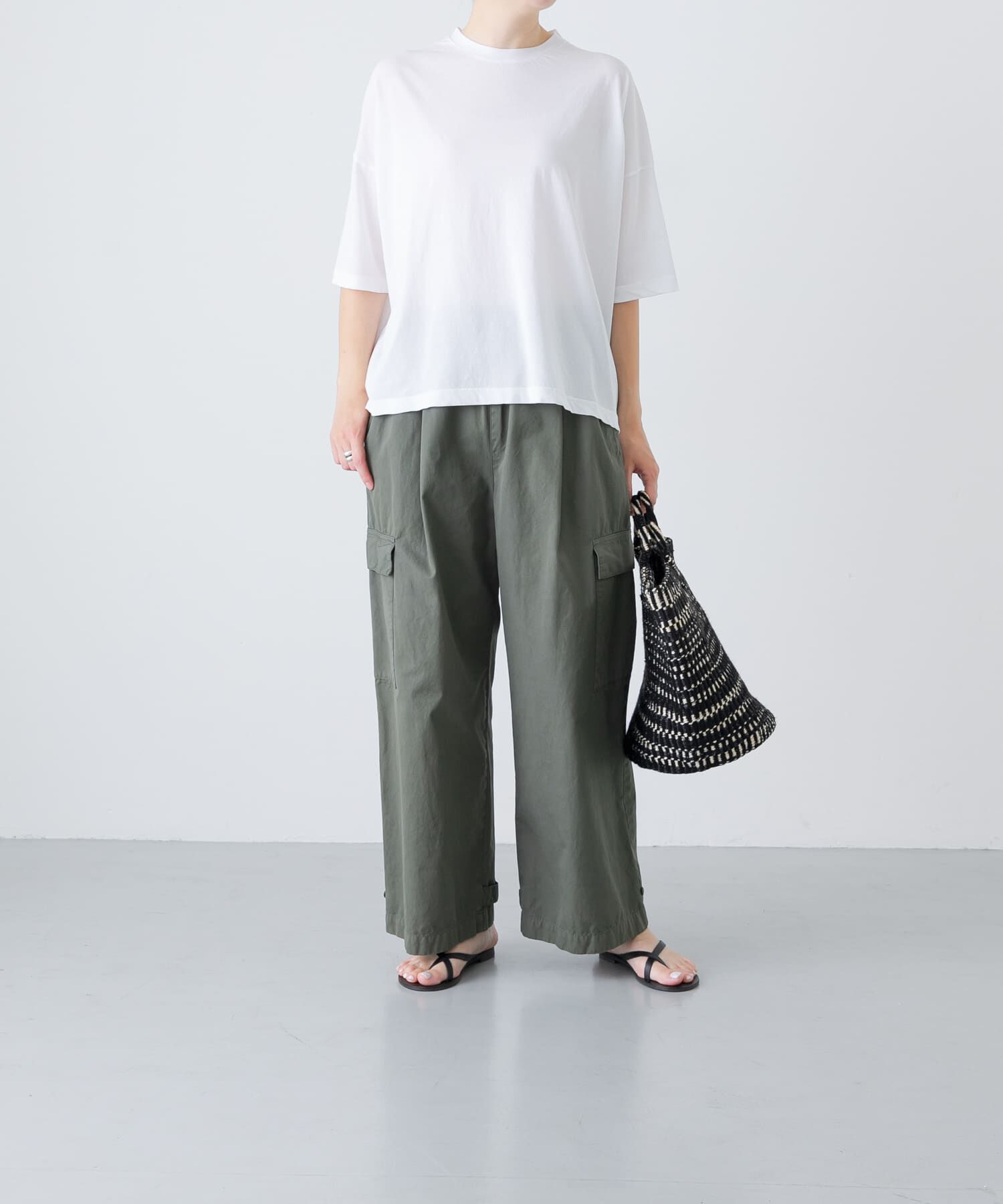 かぐれ「ハイツイストコットン半袖Tシャツ」|Tシャツ・カットソー|