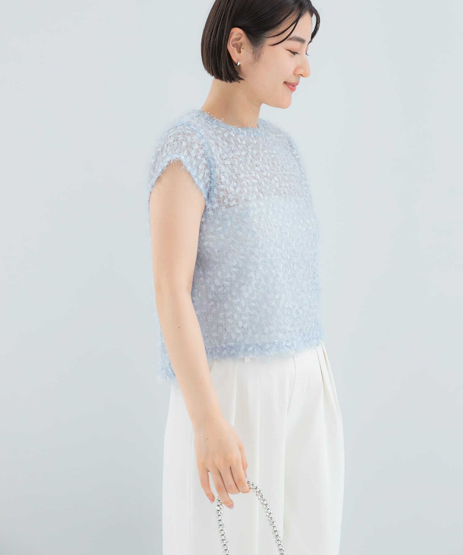 URBAN RESEARCH ROSSO「フェザーフラッグチュールプルオーバー」|シャツ・ブラウス|