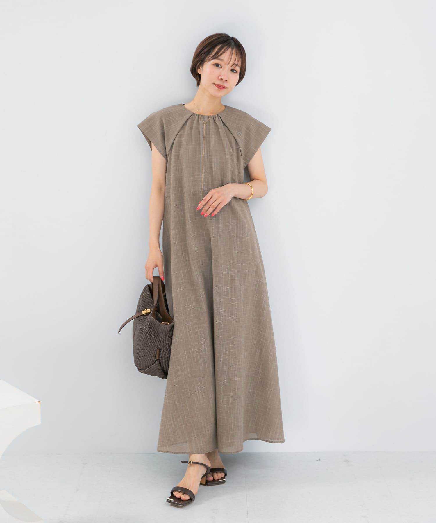 URBAN RESEARCH ROSSO「デザインスリーブマキシワンピース」|ワンピース|
