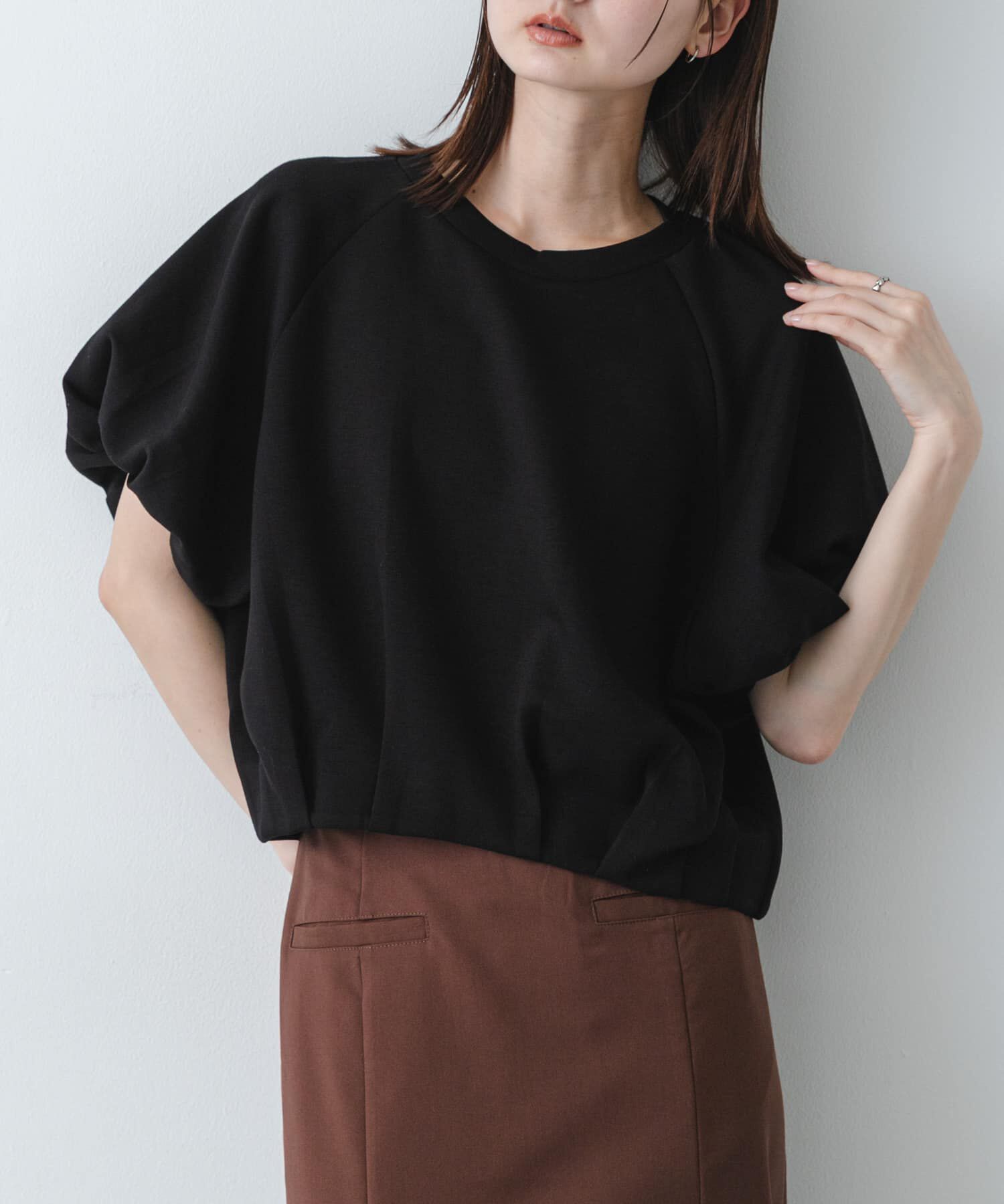 SENSE OF PLACE by URBAN RESEARCH「撥水コクーンカットトップ」|Tシャツ・カットソー|ブラック