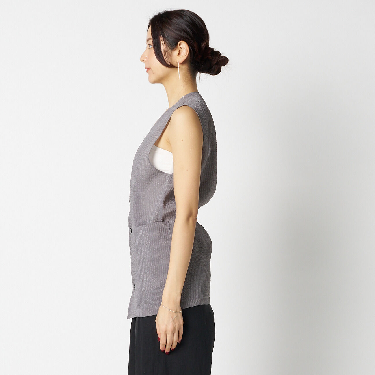 HELIOPOLE「HELIOPOLE SHEER DOBBY STRIPE VEST」|ベスト・ジレ|