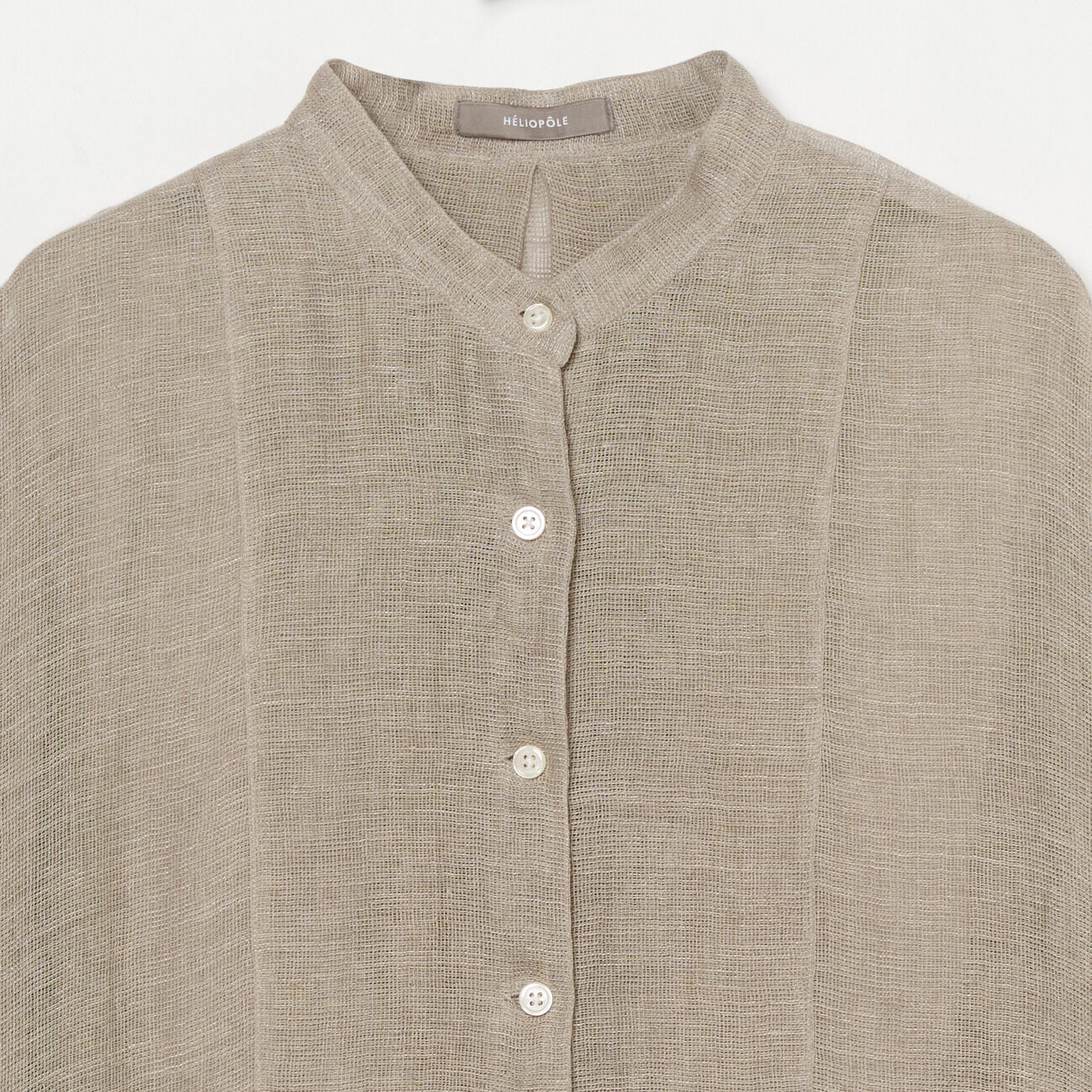 HELIOPOLE「HELIOPOLE LINEN MESH BAND COLLER SHIRT」|シャツ・ブラウス|