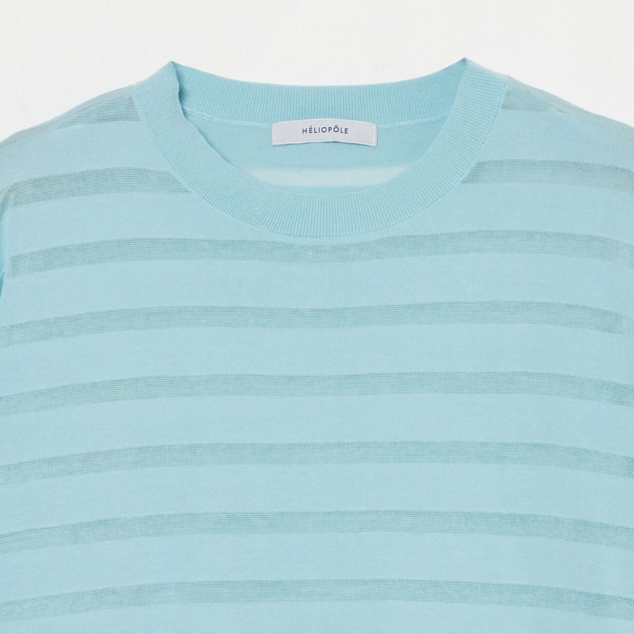 HELIOPOLE「HELIOPOLE SHEER BORDER KNIT CREW NECK」|ニット・セーター|