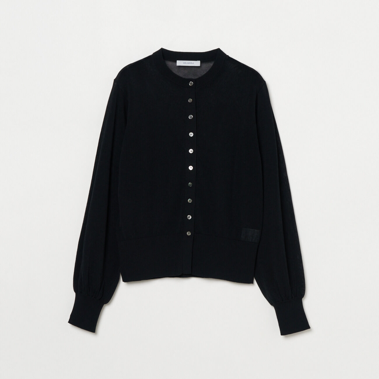 HELIOPOLE「HELIOPOLE SHEER KNIT CARDIGAN」|ニット・セーター|ブラック