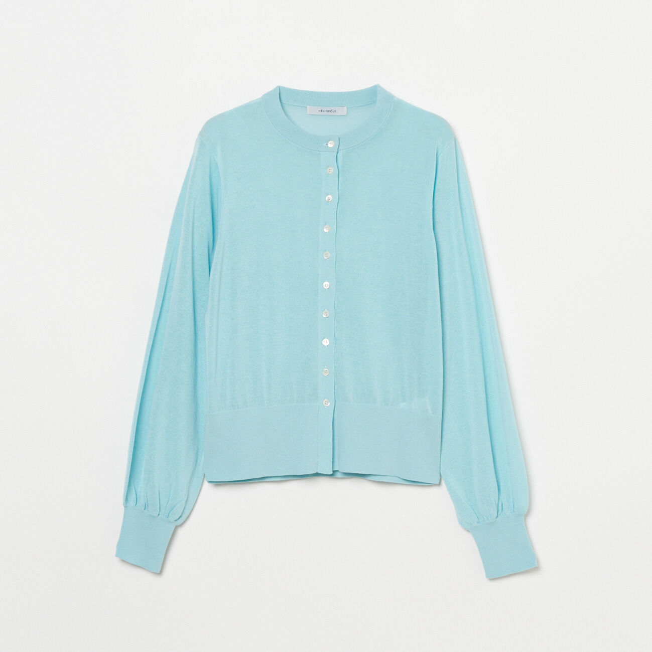 HELIOPOLE「HELIOPOLE SHEER KNIT CARDIGAN」|ニット・セーター|ライトブルー