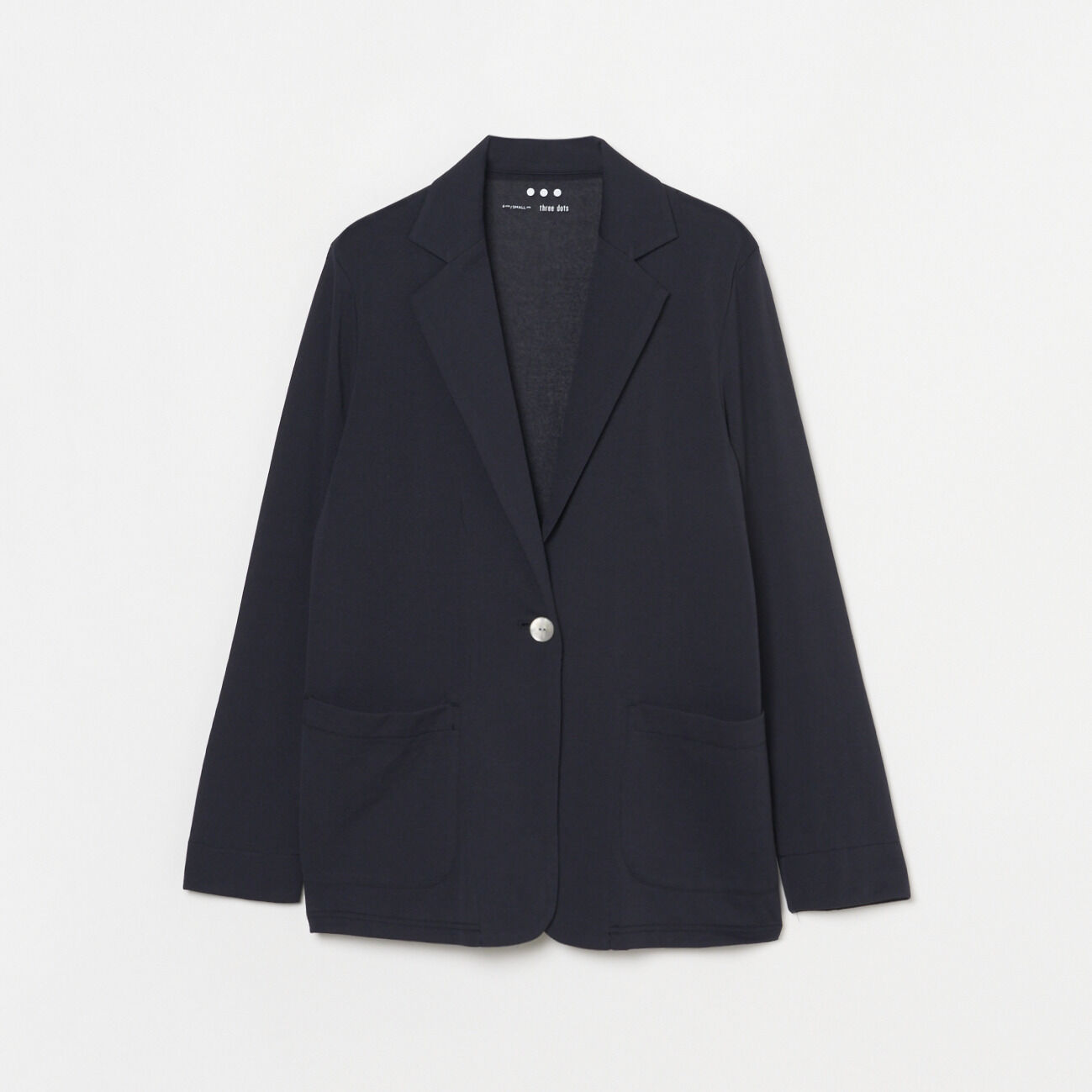  「three dots Sheer terry jacket」|デニムジャケット|ネイビー