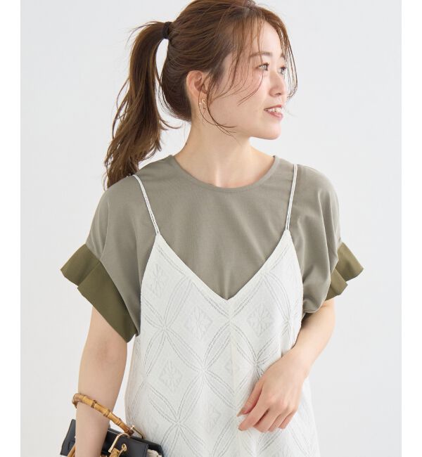  「ドライコットンタックスリーブプルオーバー」|Tシャツ・カットソー|カーキグリーン