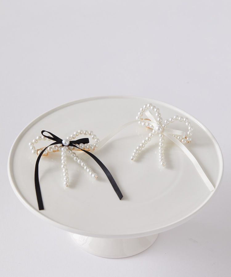 Maison de FLEUR「パールサテンリボンバレッタ」|その他|