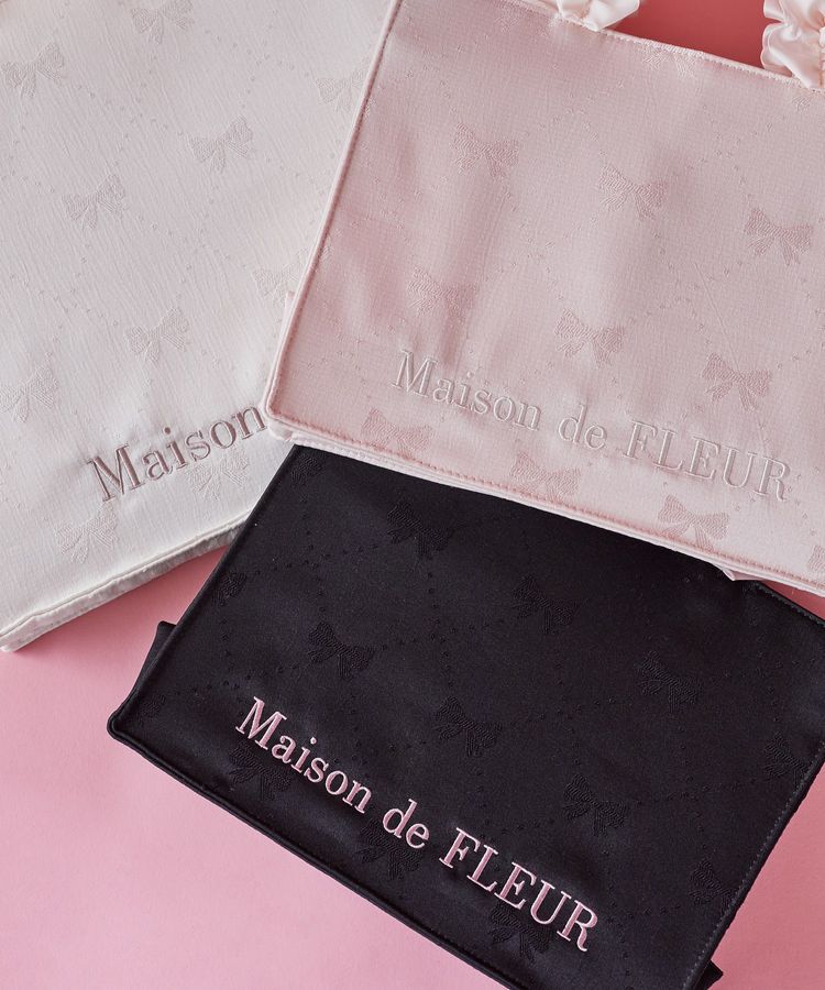 Maison de FLEUR「リボン柄ジャカードスクエアトートSバッグ」|トートバッグ|
