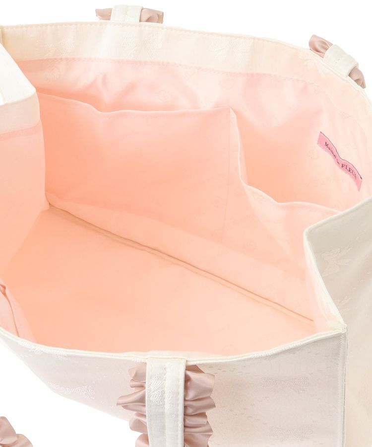 Maison de FLEUR「リボン柄ジャカードスクエアトートMバッグ」|トートバッグ|