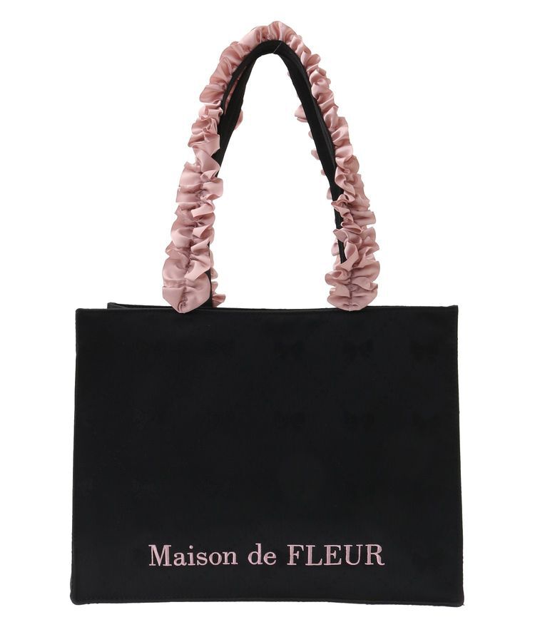 Maison de FLEUR「リボン柄ジャカードスクエアトートMバッグ」|トートバッグ|