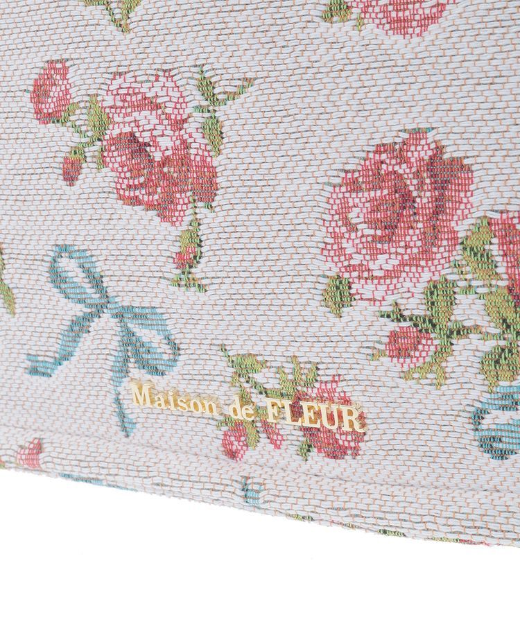 Maison de FLEUR「ローズリボン柄ゴブランスクエアトートSバッグ」|トートバッグ|