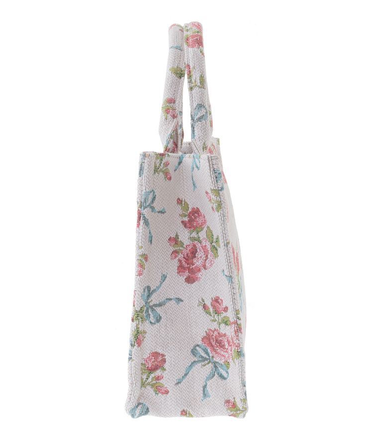 Maison de FLEUR「ローズリボン柄ゴブランスクエアトートSバッグ」|トートバッグ|