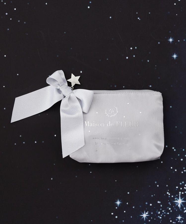 Maison de FLEUR「スターシャイニーポーチ」|ポーチ|グレイッシュブルー