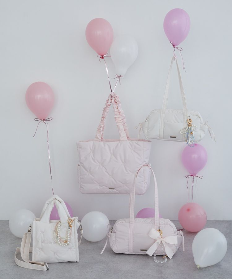 Maison de FLEUR「サイドリボンパファーボストンバッグ」|トートバッグ|