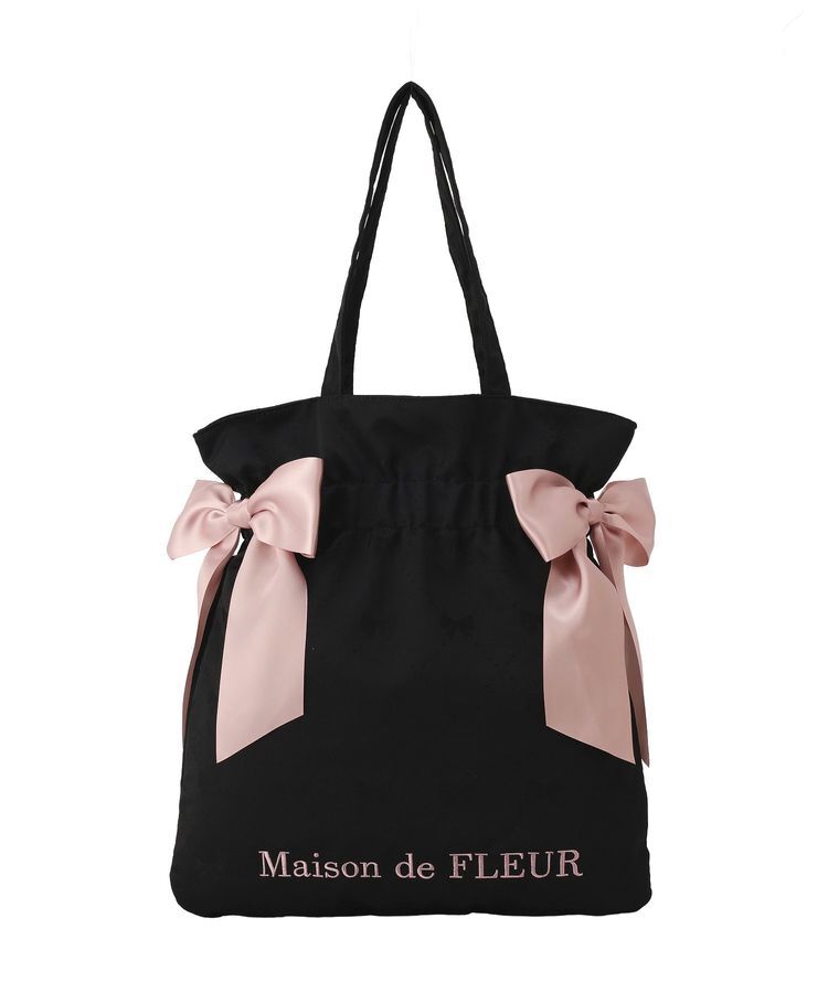 Maison de FLEUR「リボンジャカードダブルリボントートバッグ」|トートバッグ|