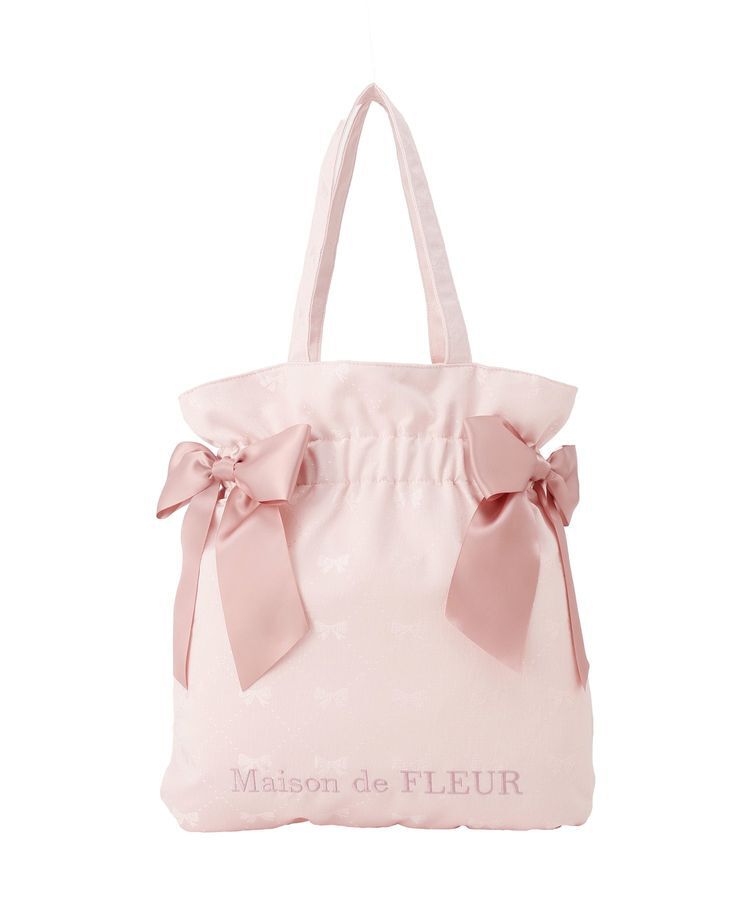 Maison de FLEUR「リボンジャカードダブルリボントートバッグ」|トートバッグ|