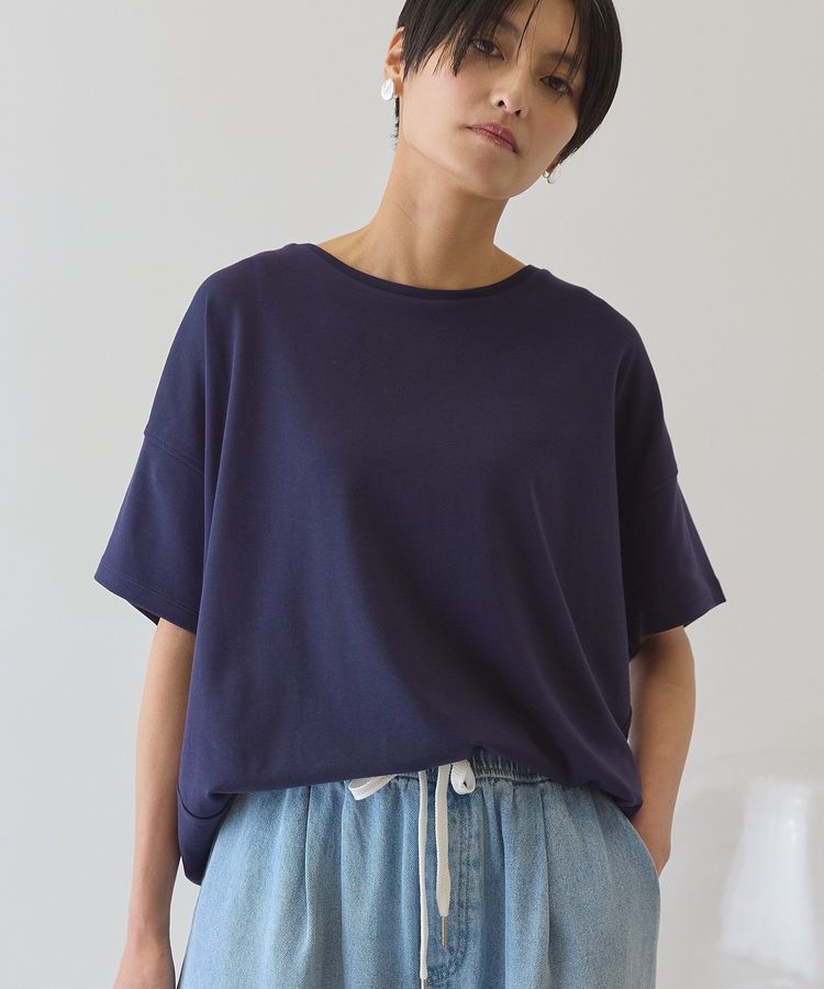 AMERICAN HOLIC「【接触冷感+UVカット】半袖コクーンカットプルオーバー」|Tシャツ・カットソー|