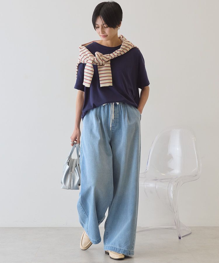 AMERICAN HOLIC「【接触冷感+UVカット】半袖コクーンカットプルオーバー」|Tシャツ・カットソー|