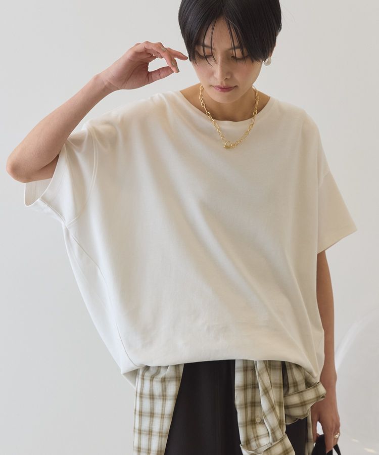 AMERICAN HOLIC「【接触冷感+UVカット】半袖コクーンカットプルオーバー」|Tシャツ・カットソー|