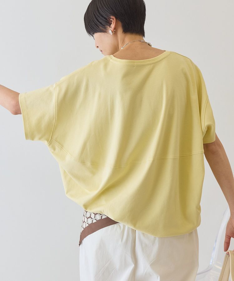 AMERICAN HOLIC「【接触冷感+UVカット】半袖コクーンカットプルオーバー」|Tシャツ・カットソー|Yellow